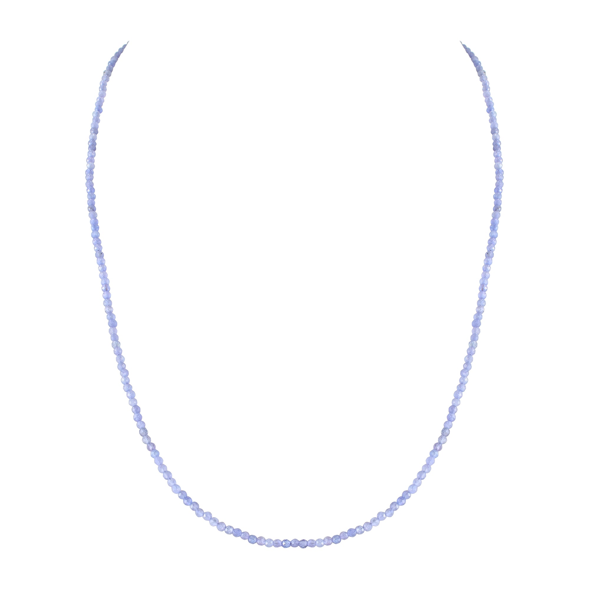 Natural Light Blue Tanzanite Beaded Fine Gemstone Necklace 