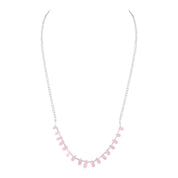 Elegant Rose Quartz Silver Necklace, Handmade Birthstone Jewelry, Healing Power Necklace 