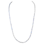 Natural White Rainbow Moonstone Beaded Fine Gemstone Necklace 