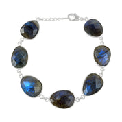 Elegant Sterling Silver Charm Bracelet, Healing Power Birthstone Jewelry, Personalized Gift for Mom or Friend 