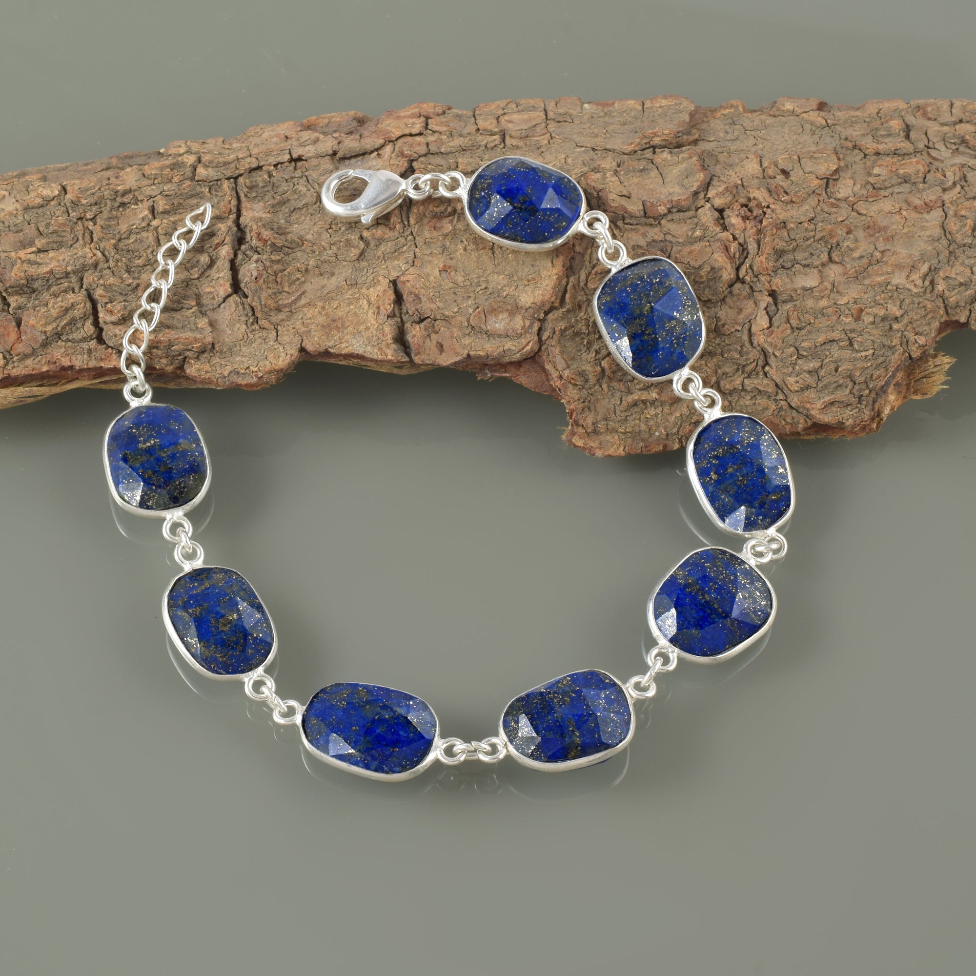 Elegant Sterling Silver Charm Bracelet, Healing Power Birthstone Jewelry, Personalized Gift for Mom or Friend 