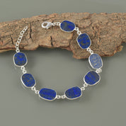 Elegant Sterling Silver Charm Bracelet, Healing Power Birthstone Jewelry, Personalized Gift for Mom or Friend 