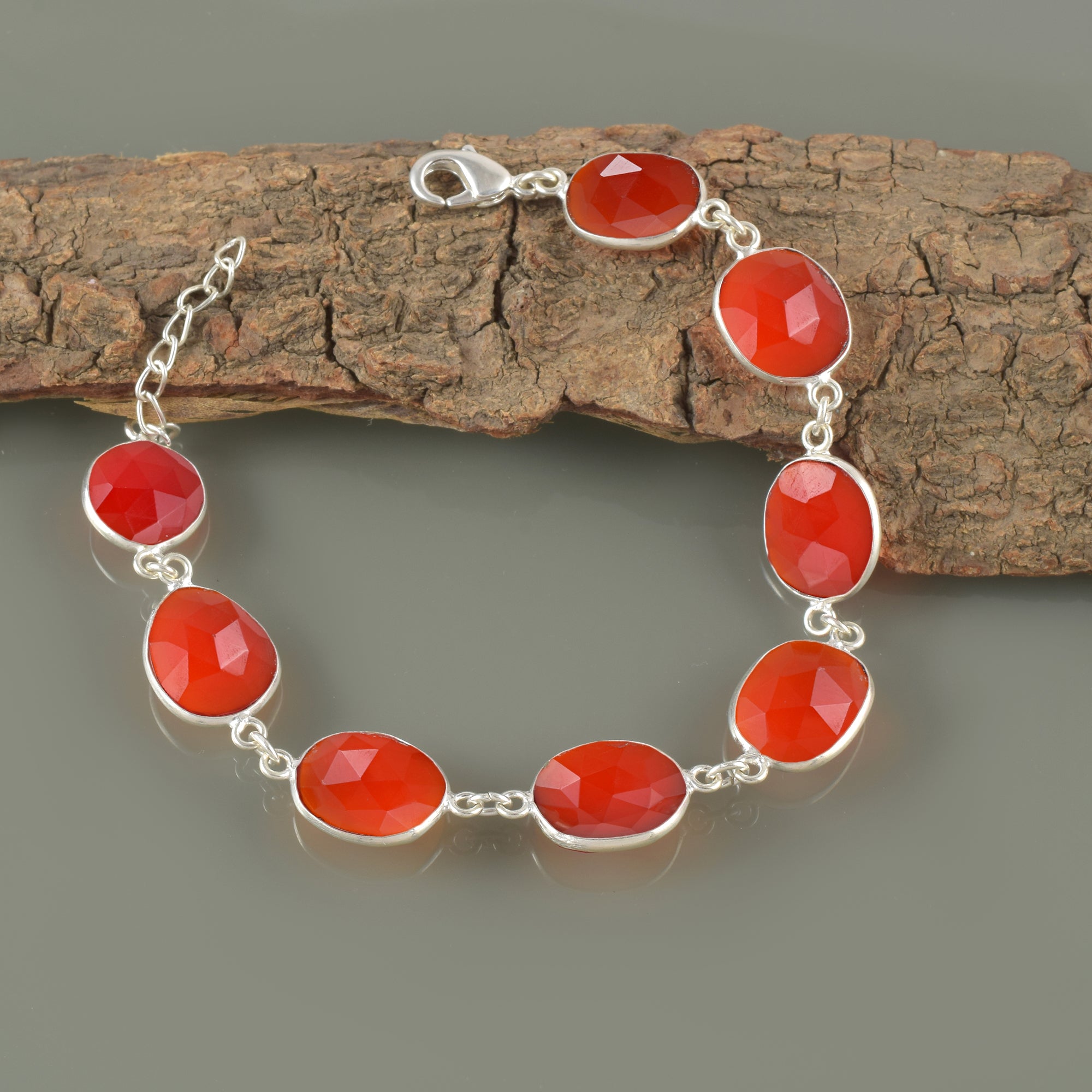 Elegant Sterling Silver Charm Bracelet, Healing Power Birthstone Jewelry, Personalized Gift for Mom or Friend 