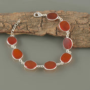 Elegant Sterling Silver Charm Bracelet, Healing Power Birthstone Jewelry, Personalized Gift for Mom or Friend 