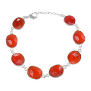 Elegant Sterling Silver Charm Bracelet, Healing Power Birthstone Jewelry, Personalized Gift for Mom or Friend 