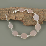 Elegant Sterling Silver Charm Bracelet, Healing Power Birthstone Jewelry, Personalized Gift for Mom or Friend 