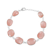 Natural Red Rose Quartz Beaded Fine Gemstone Bracelet 