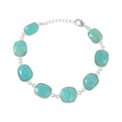 Natural Sky Blue Amazonite Beaded Fine Gemstone Bracelet 