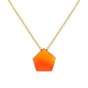 Natural Orange Carneline Chain Fine Gemstone Necklace 