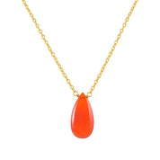 Natural Orange Carneline Chain Fine Gemstone Necklace 