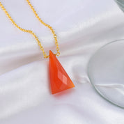 Natural Orange Carneline Chain Fine Gemstone Necklace 