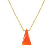 Natural Orange Carneline Chain Fine Gemstone Necklace 