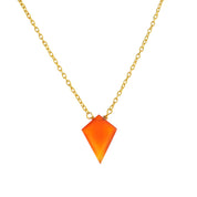 Natural Orange Carneline Chain Fine Gemstone Necklace 