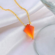 Natural Orange Carneline Chain Fine Gemstone Necklace 