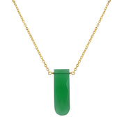 Natural Green Green Onyx Chain Fine Gemstone Necklace 