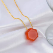 Natural Orange Carneline Chain Fine Gemstone Necklace 