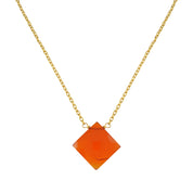 Natural Orange Carneline Chain Fine Gemstone Necklace 