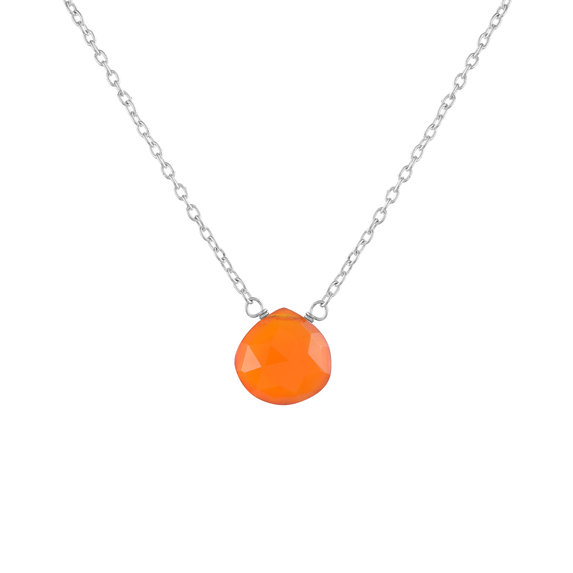 Natural Orange Carnelian Beaded Fine Gemstone Necklace 