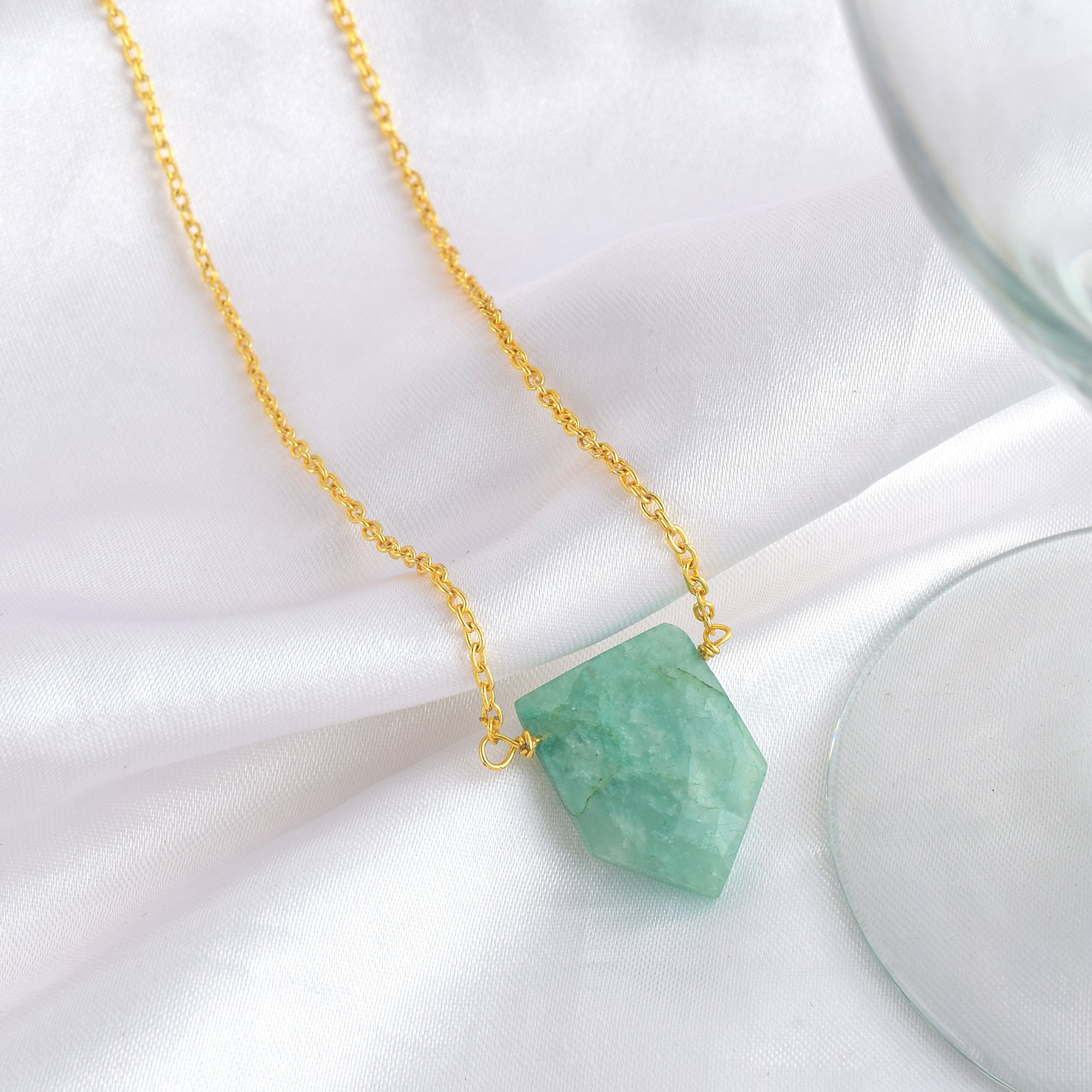 Natural Sea Green Amazonite Beaded Fine Gemstone Necklace 