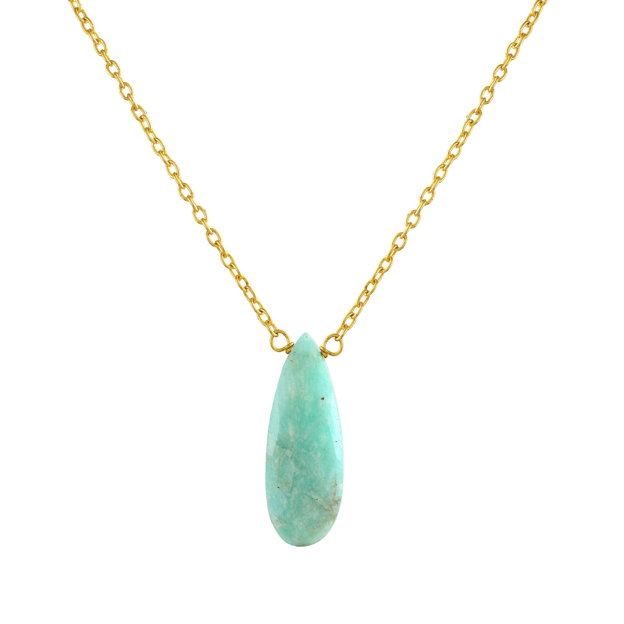 Natural Sea Green Amazonite Beaded Fine Gemstone Necklace 