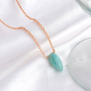 Natural Sea Green Amazonite Beaded Fine Gemstone Necklace 