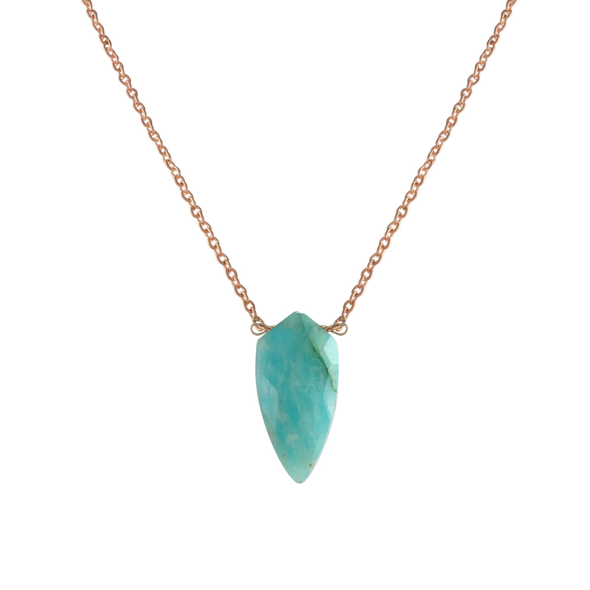 Natural Sea Green Amazonite Beaded Fine Gemstone Necklace 