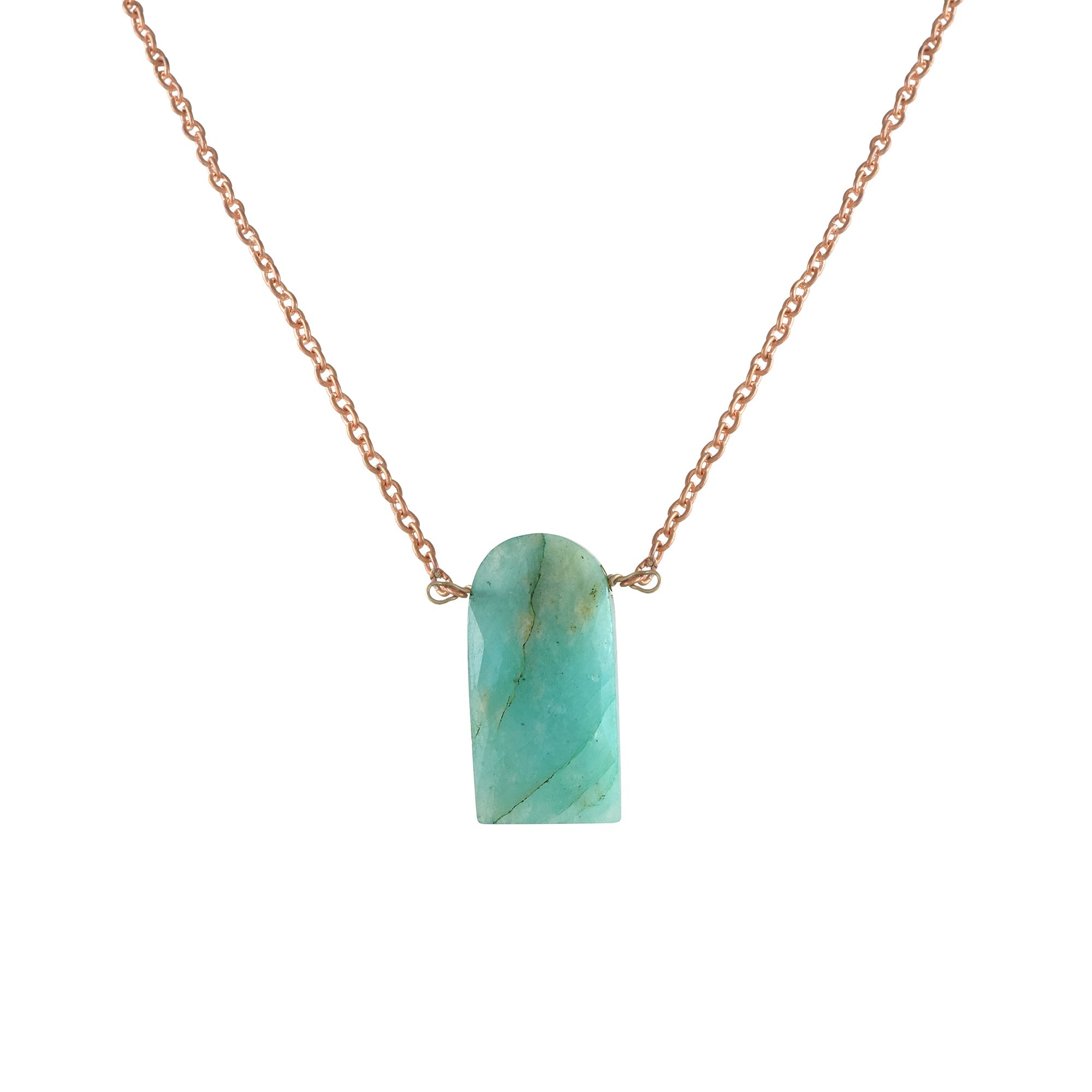 Natural Sea Green Amazonite Beaded Fine Gemstone Necklace 