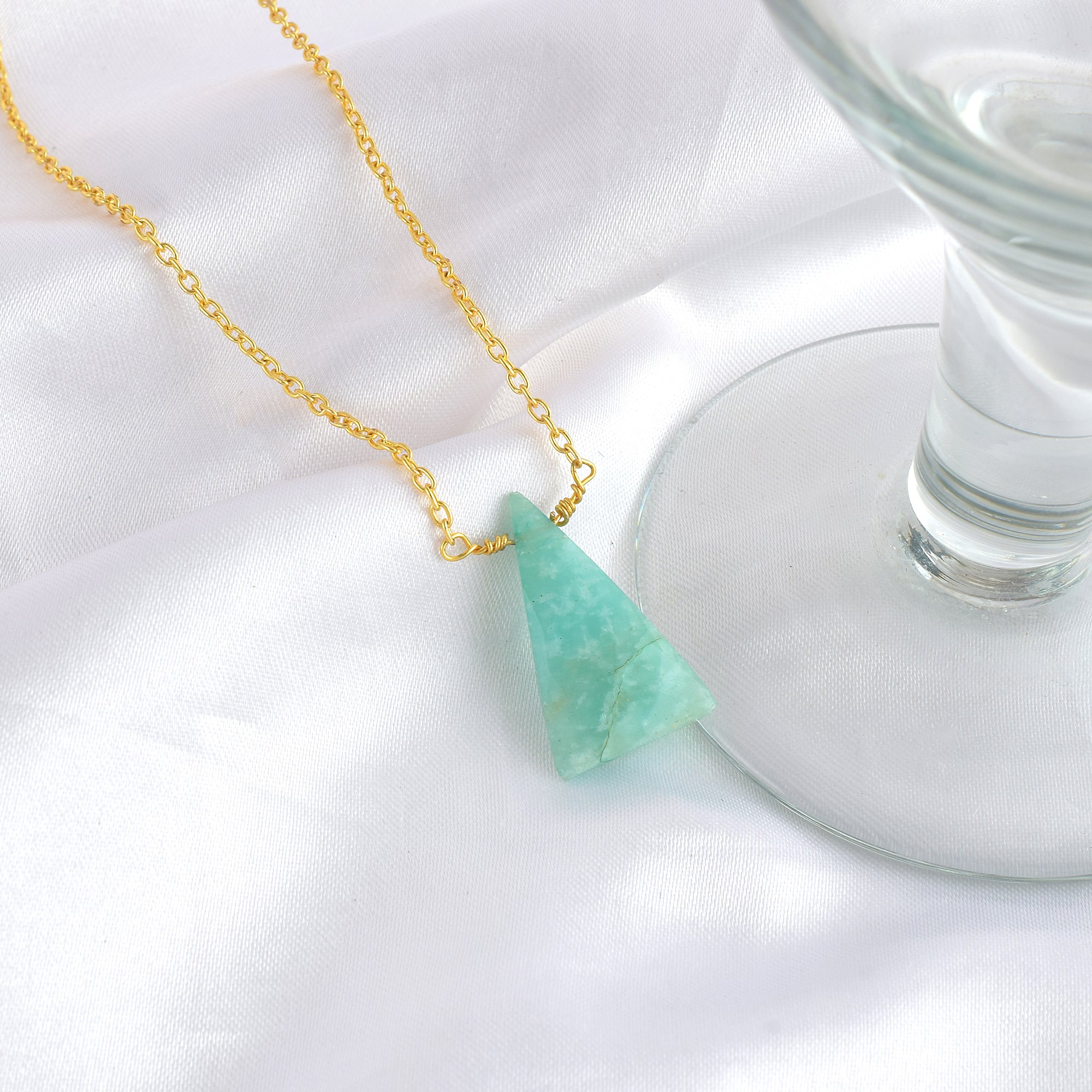 Natural Sea Green Amazonite Beaded Fine Gemstone Necklace 