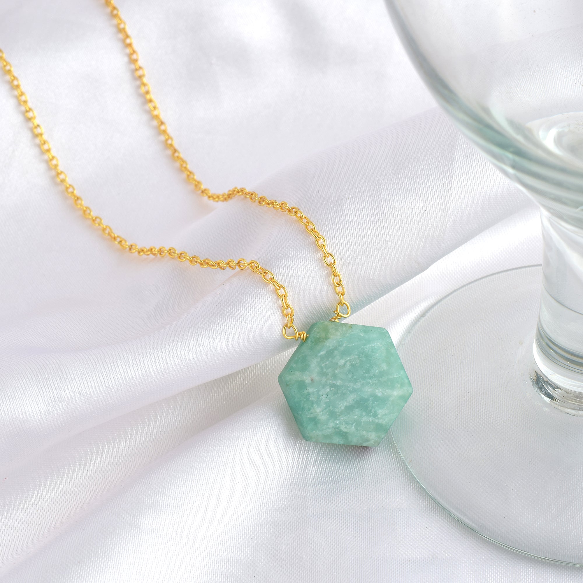 Natural Sea Green Amazonite Beaded Fine Gemstone Necklace 