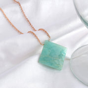 Natural Sea Green Amazonite Beaded Fine Gemstone Necklace 