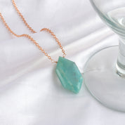 Natural Sea Green Amazonite Beaded Fine Gemstone Necklace 