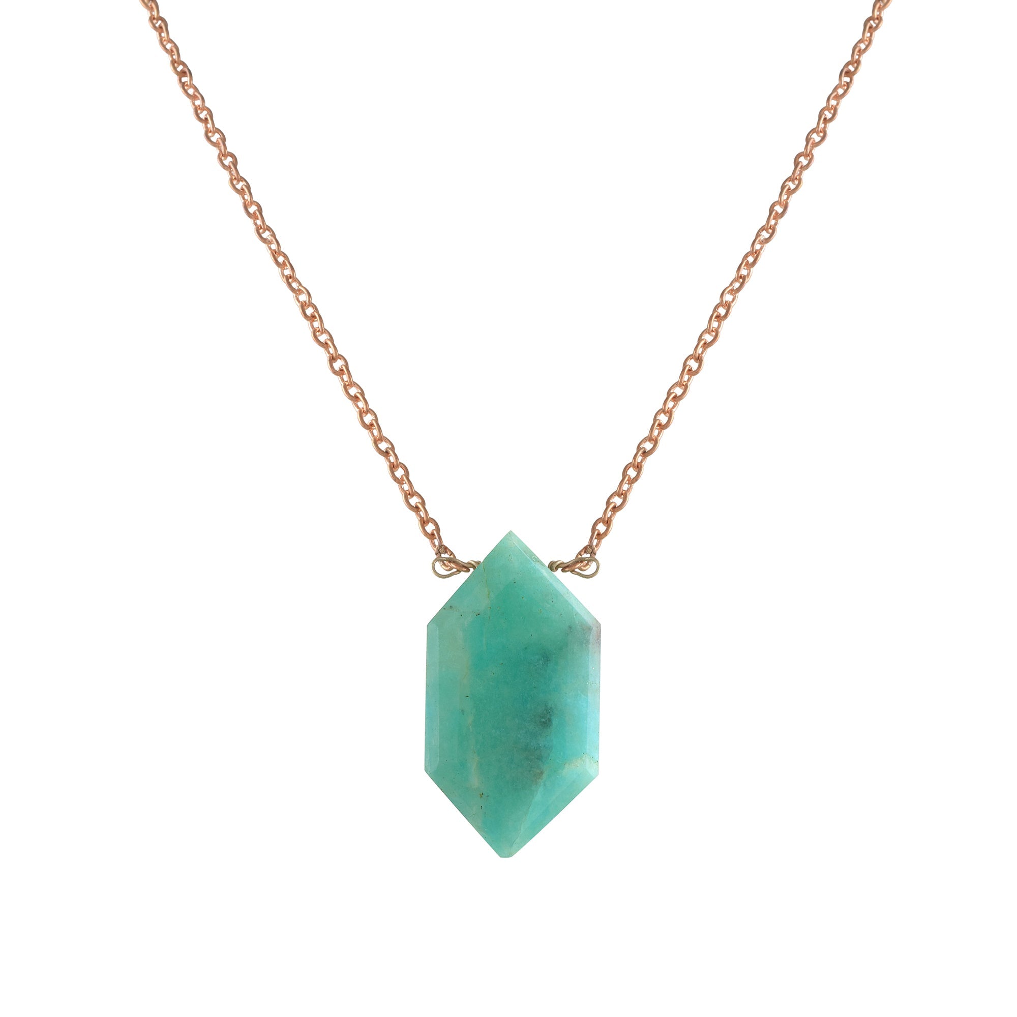 Natural Sea Green Amazonite Beaded Fine Gemstone Necklace 