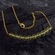 Natural Lemon Yellow Lemon Quartz Beaded Fine Gemstone Necklace 