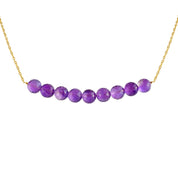 Natural Purple Amethyst Beaded Fine Gemstone Necklace 