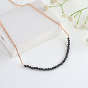 Natural Black Spinel Beaded Fine Gemstone Necklace 