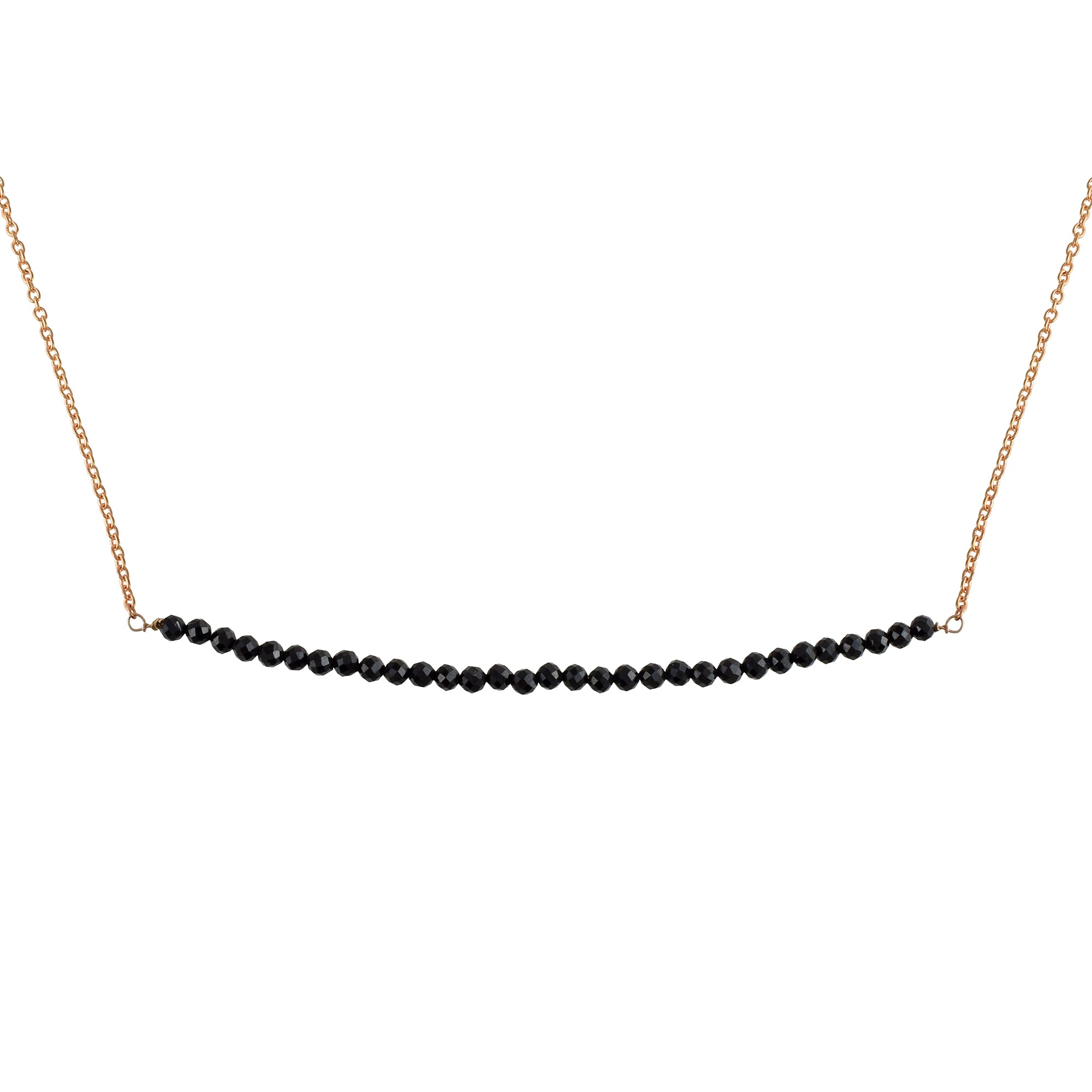 Natural Black Spinel Beaded Fine Gemstone Necklace 