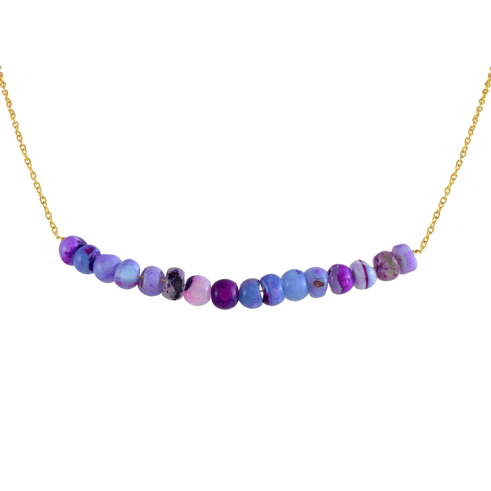 Natural Purple Opal Beaded Fine Gemstone Necklace 