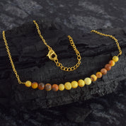 Natural Yellow yellow opal Beaded Fine Gemstone Necklace 