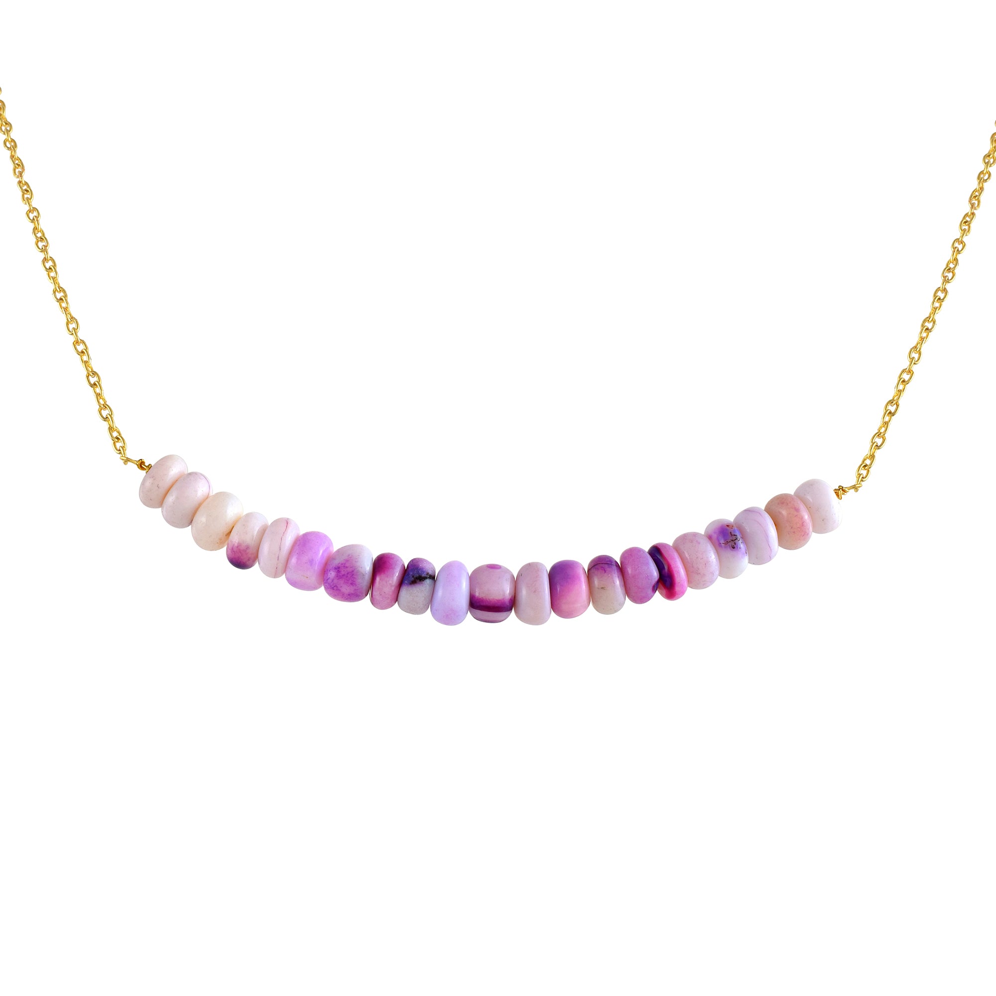 Natural Purple Opal Beaded Fine Gemstone Necklace 