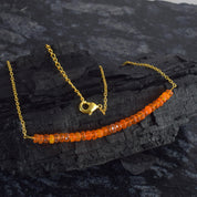 Natural Orange Fire Ethiopian opal Beaded Fine Gemstone Necklace 