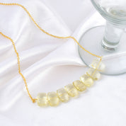 Natural Lemon Yellow Lemon Quartz Beaded Fine Gemstone Necklace 