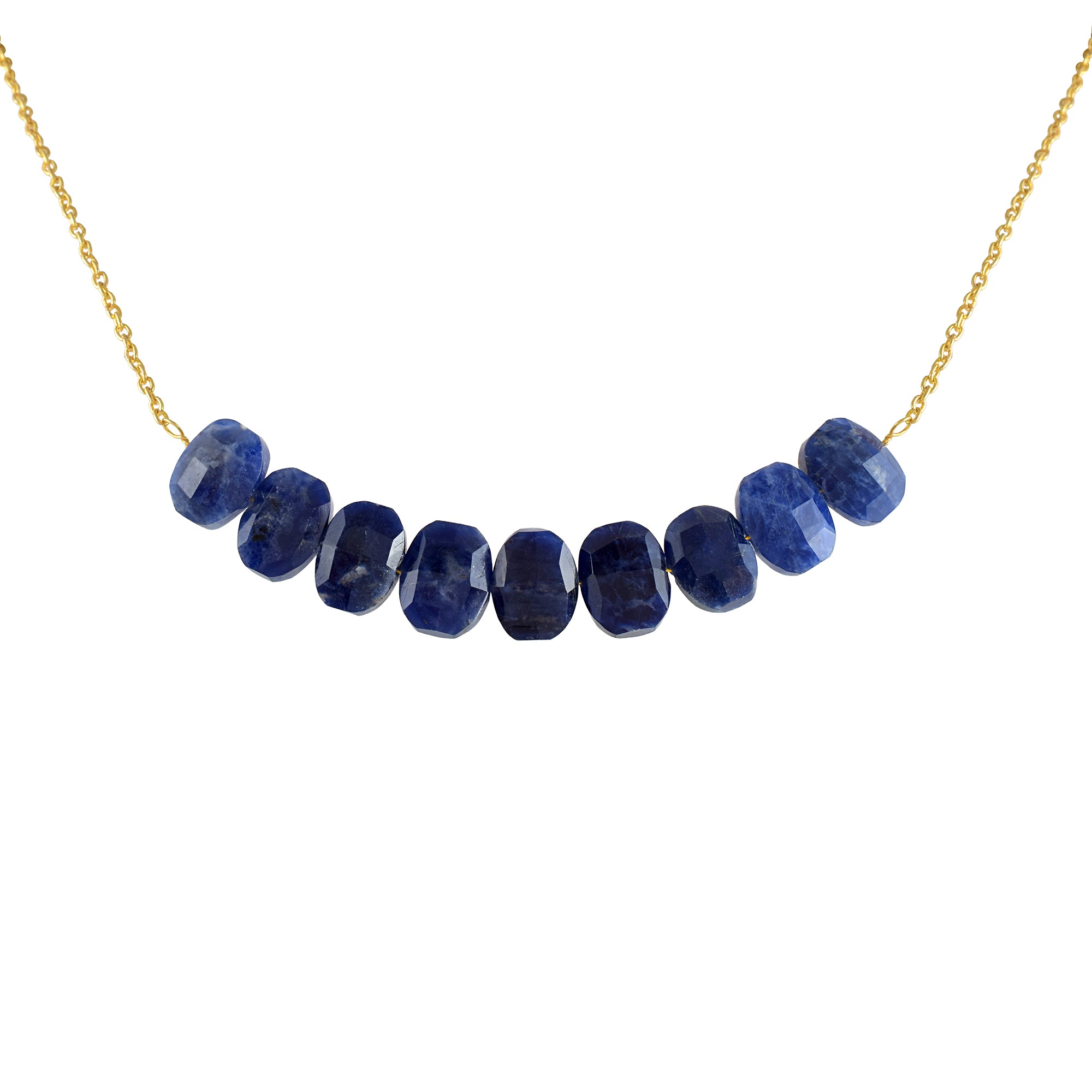 Natural Blue Sodalite Beaded Fine Gemstone Necklace 