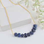 Natural Blue Sodalite Beaded Fine Gemstone Necklace 