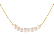 Natural White Rose Quartz Beaded Fine Gemstone Necklace 