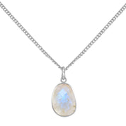 Natural Sky Blue Rainbow Moonstone Beaded Fine Gemstone Necklace 