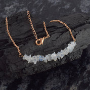 Natural White Rainbow Moonstone Beaded Fine Gemstone Necklace 