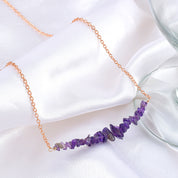 Natural Purple African Amethyst Beaded Fine Gemstone Necklace 