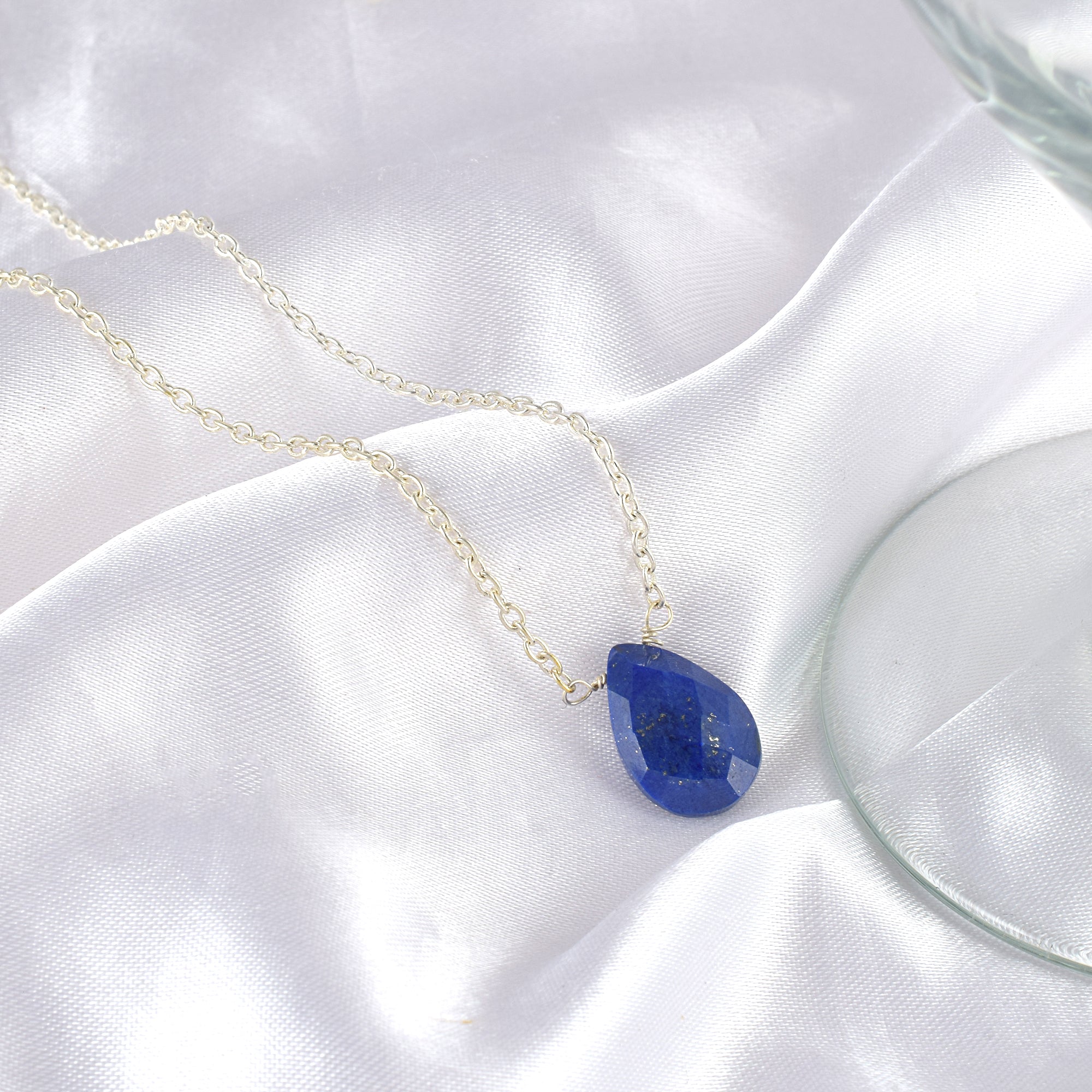 Natural Blue Lapis Lazuli Beaded Fine Gemstone Necklace 