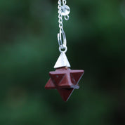 Natural Blood Stone Merkaba Shape Pendant | 925 Sterling Silver Fine Jewelry | Customize Jewelry | Healing Power Root Chakra