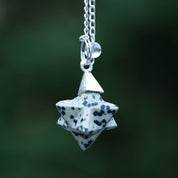 Natural Blood Stone Merkaba Shape Pendant | 925 Sterling Silver Fine Jewelry | Customize Jewelry | Healing Power Root Chakra